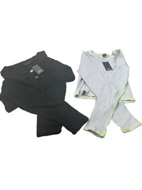 2 Piece Wild Fable Women's Large Black Crop Sweater And Blue Ribbed T-Shirt New